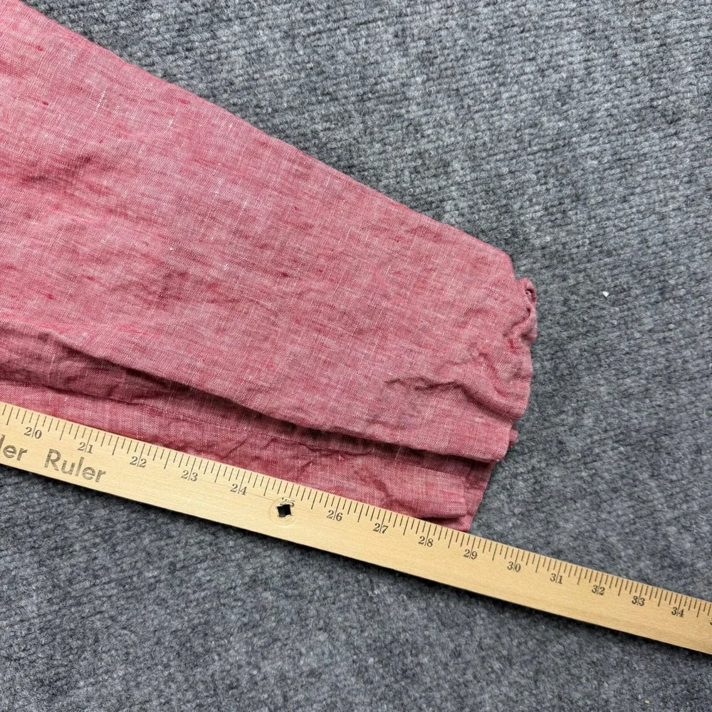 Tommy Hilfiger Linen Pants Mens 36x30 Red Flat Front Casual Trousers Summer